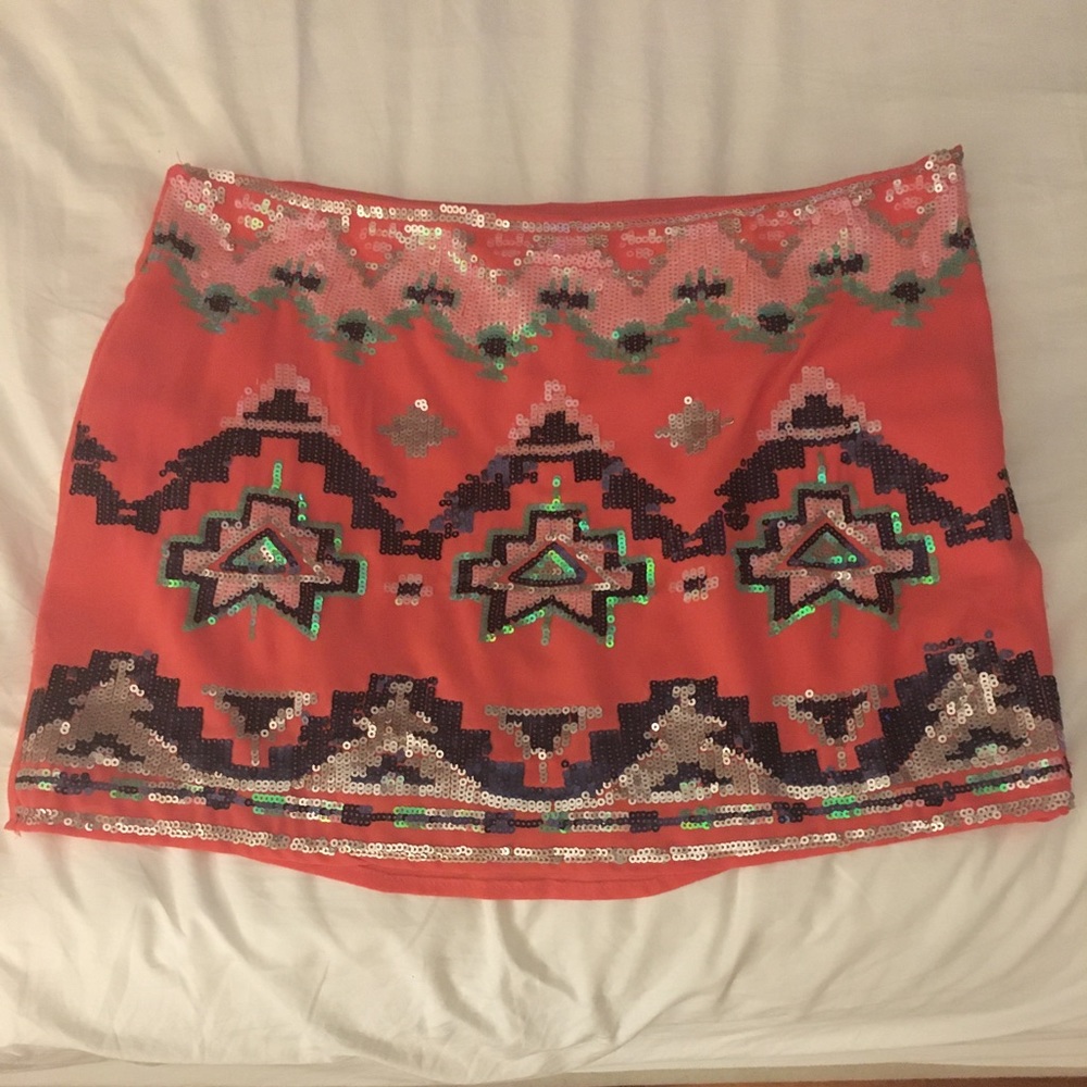 Sequin Aztec Mini Skirt